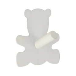 TENDANCE Crochet adhésif 3M acier inoxydable (H15 cm) Ourson Blanc Best