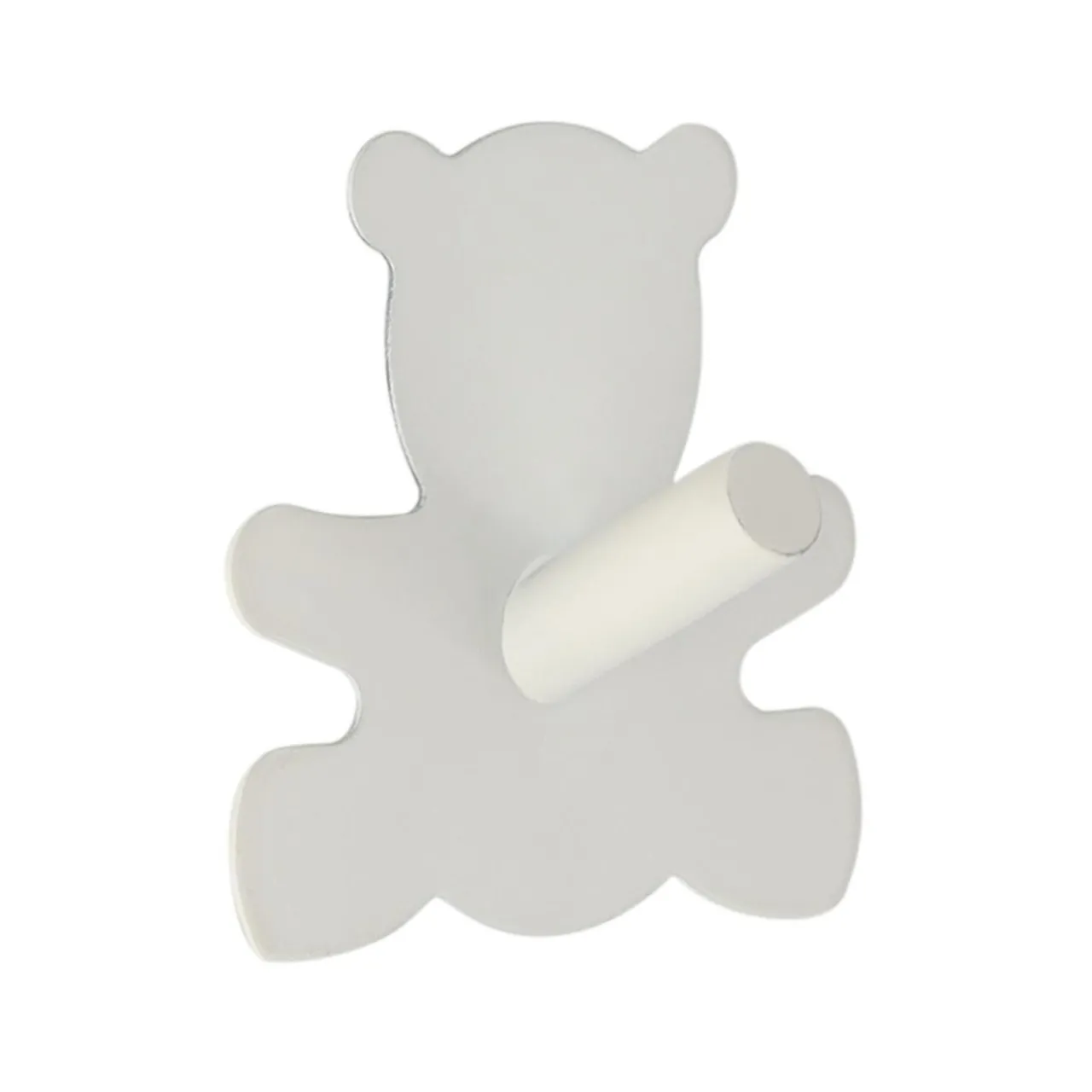 TENDANCE Crochet adhésif 3M acier inoxydable (H15 cm) Ourson Blanc Best