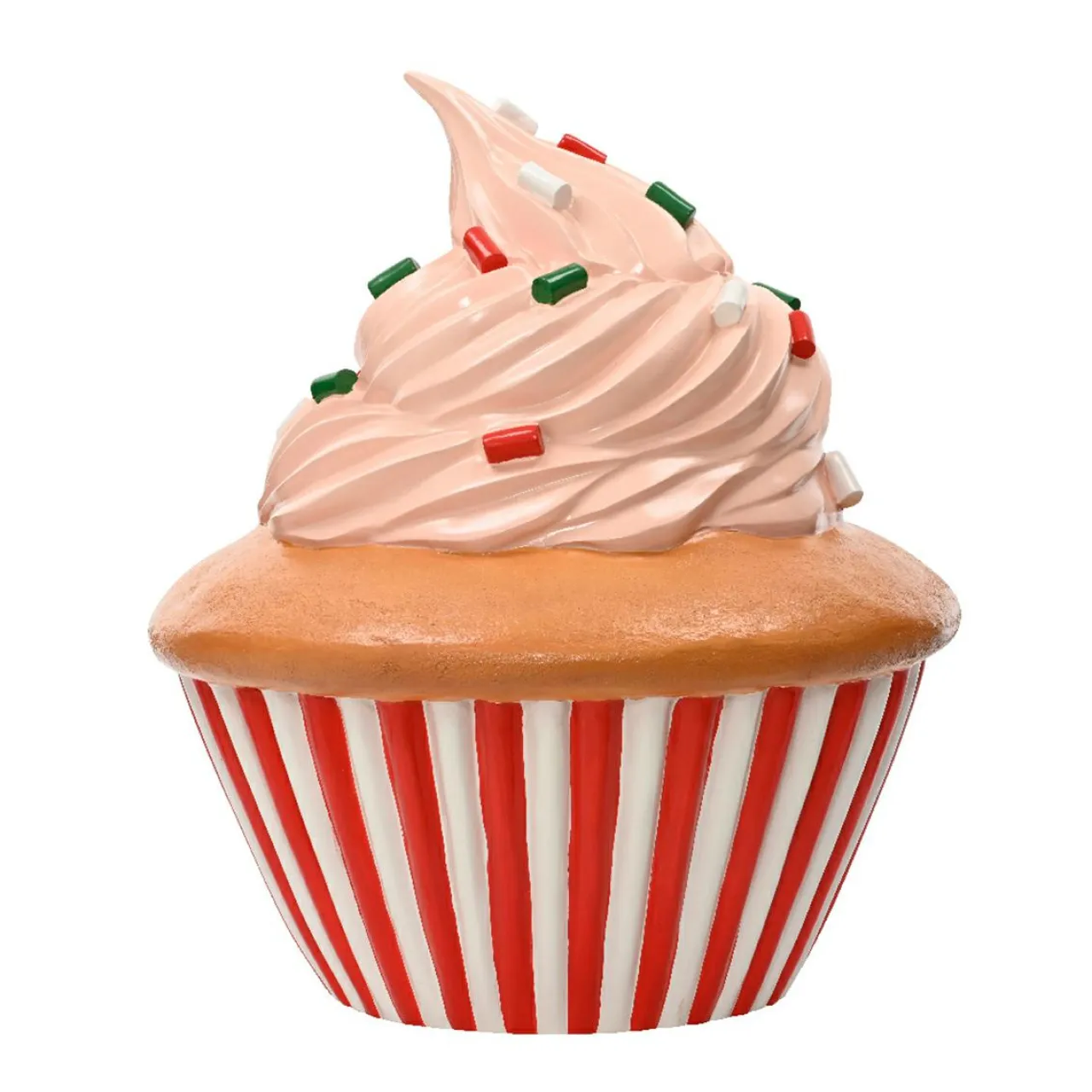 KAEMINGK Cupcake de Noël Géant (H60 cm) Gourmandise colorée Rouge Hot