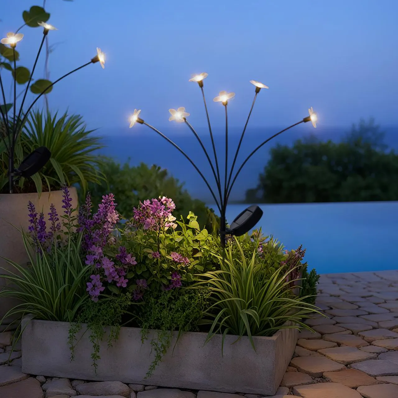 KAEMINGK Décoration lumineuse Solaire à piquer au sol (H70 cm) Flowers Blanc chaud Online