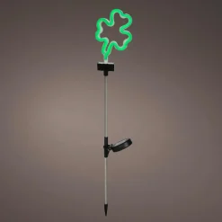 KAEMINGK Décoration lumineuse Solaire à piquer au sol (H70 cm) néon Trèfle Vert Clearance