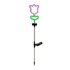 KAEMINGK Décoration lumineuse Solaire à piquer au sol (H70 cm) Tulipe néon Multicolore
