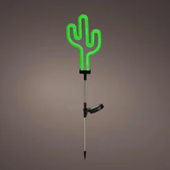 KAEMINGK Décoration lumineuse Solaire à piquer au sol (H73 cm) Cactus néon Vert New