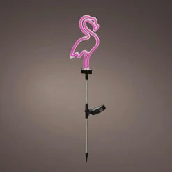 KAEMINGK Décoration lumineuse Solaire à piquer au sol (H74 cm) néon Flamant Rose Hot