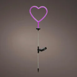 KAEMINGK Décoration lumineuse Solaire à piquer au sol (H82 cm) Coeur néon Rose Clearance