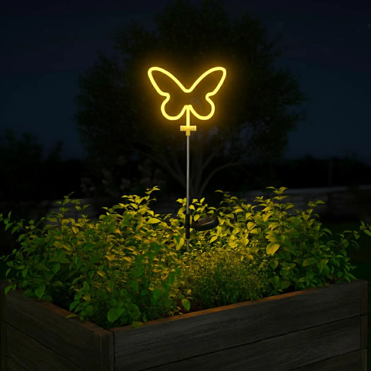 KAEMINGK Décoration lumineuse Solaire à piquer au sol (H85 cm) Papillon néon Jaune Online