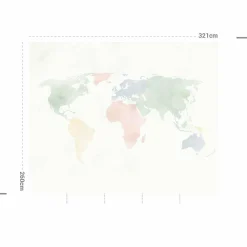 MOTIF Décoration murale adhésive (321 x 260 cm) Cute World Multicolore Discount