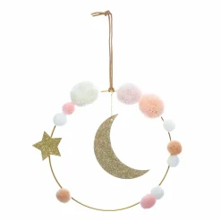 Atmosphera createur d'interieur for kids Décoration murale enfant métal (H21.5 cm) Lune Rose Outlet