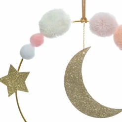 Atmosphera createur d'interieur for kids Décoration murale enfant métal (H21.5 cm) Lune Rose Outlet