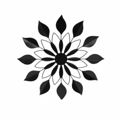 EMINZA Décoration murale en métal (D71 cm) Fleur Noir Clearance