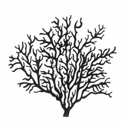 EMINZA Décoration murale en métal (H56 cm) Corail Noir Outlet