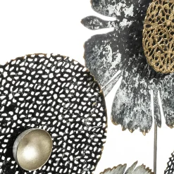 ATMOSPHERA Décoration murale en métal (H50 cm) Floral Queen Argent Hot