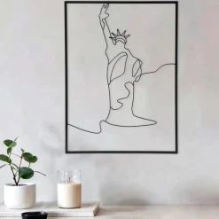 EMINZA Décoration murale en métal (H40 cm) Statut de la Liberté Noir Best