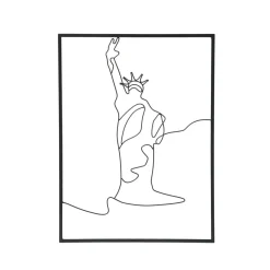 EMINZA Décoration murale en métal (H80 cm) Statut de la Liberté Noir Sale