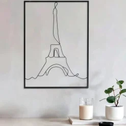 EMINZA Décoration murale en métal (H45 cm) Tour Eiffel Noir Clearance