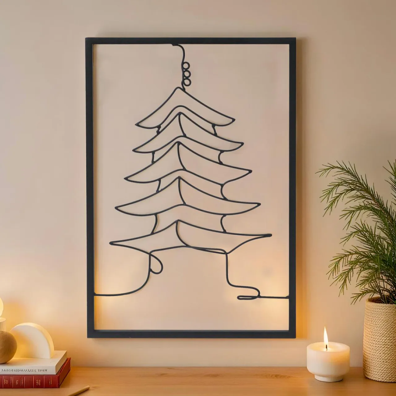 EMINZA Décoration murale en métal (H80 cm) Temple Noir Discount