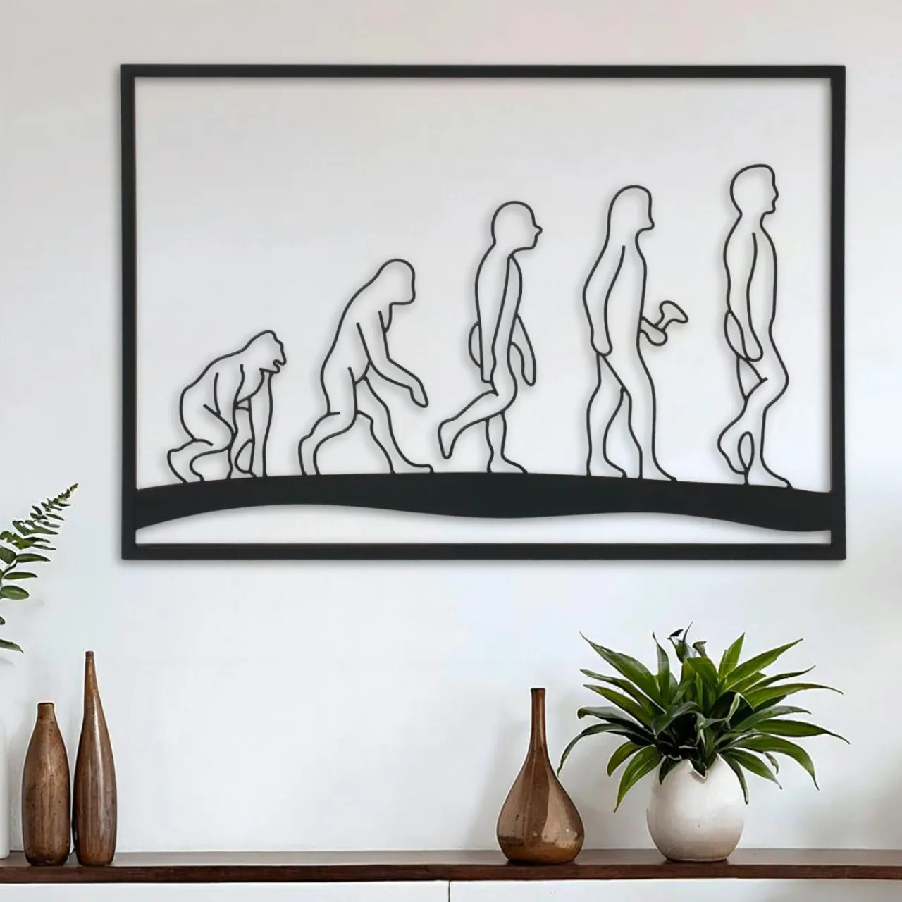 EMINZA Décoration murale en métal (70 x H50 cm) Evolution Noir Clearance