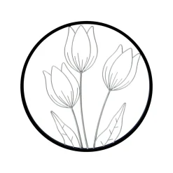 EMINZA Décoration murale ronde en métal (D46 cm) Tulipe Noir Online