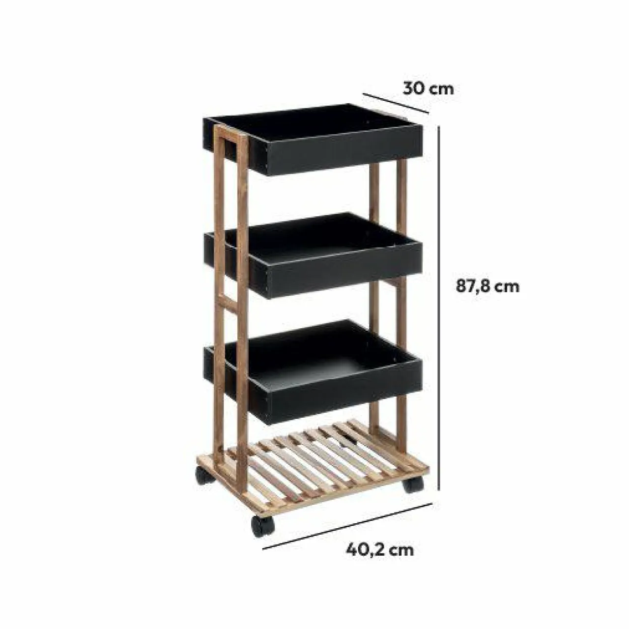 5 Five Simply Smart Desserte de cuisine 4 niveaux (H88 cm) Natureo Noir New