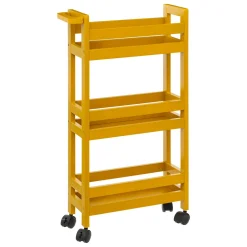 ATMOSPHERA Desserte à roulettes 3 niveaux (40 x 15 x 75 cm) Colorama Jaune moutarde Discount