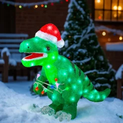 EMINZA Dinosaure lumineux 80 LED (H47 cm) Rex Blanc froid New
