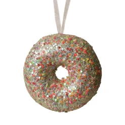 KAEMINGK Donut de Noël à suspendre (D9 cm) Gourmandise pailleté Vert Online
