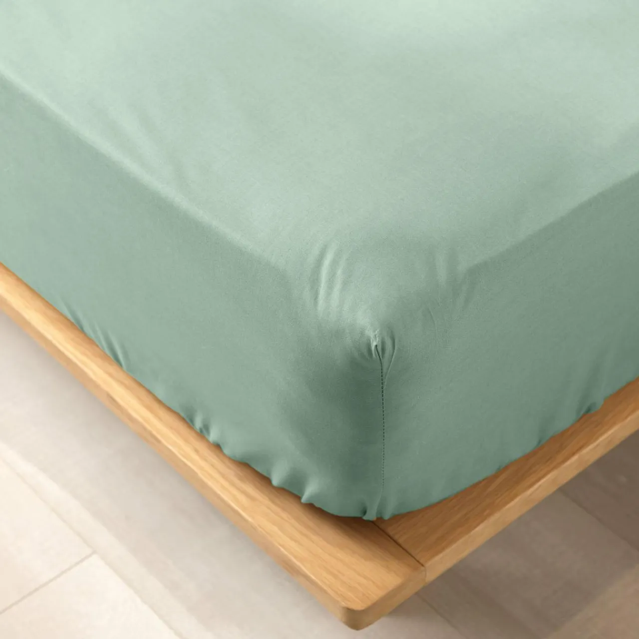 DOUCEUR D'INTERIEUR Drap housse coton bio (180 x 200 cm) Biolina Vert sauge Online