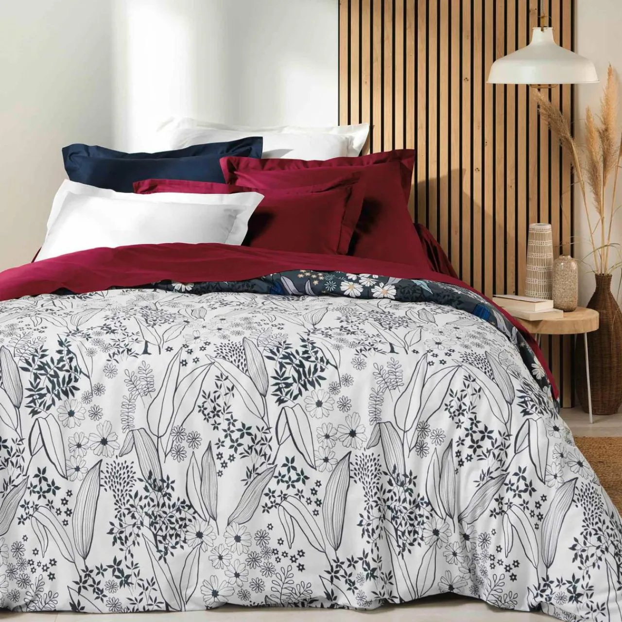 DOUCEUR D'INTERIEUR Drap housse coton bio (160 x 200 cm) Biolina Bleu nuit New