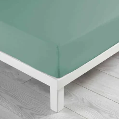 DOUCEUR D'INTERIEUR Drap housse coton lavé (160 x 200 cm) Linette Vert sauge Hot