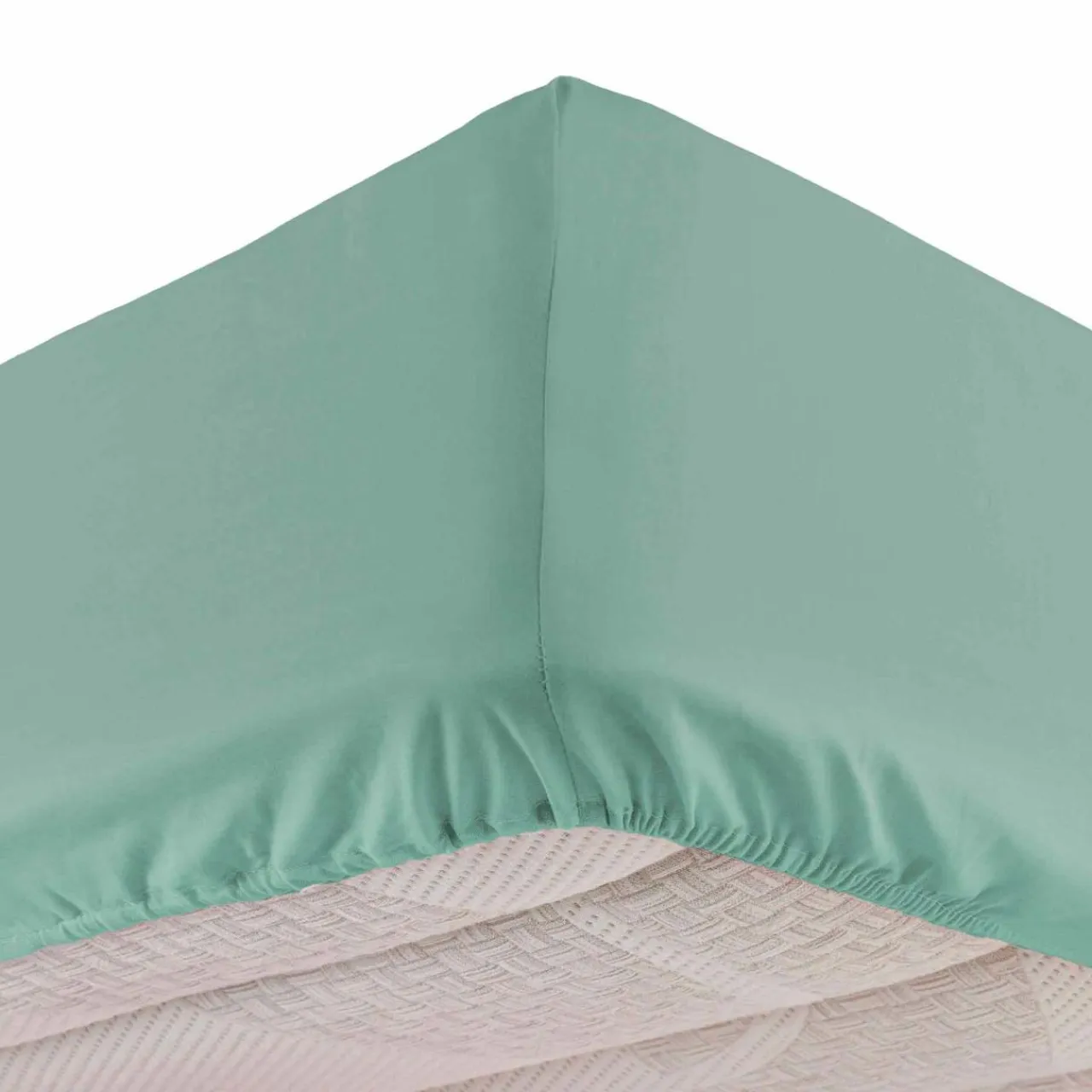 DOUCEUR D'INTERIEUR Drap housse coton lavé (160 x 200 cm) Linette Vert sauge Hot