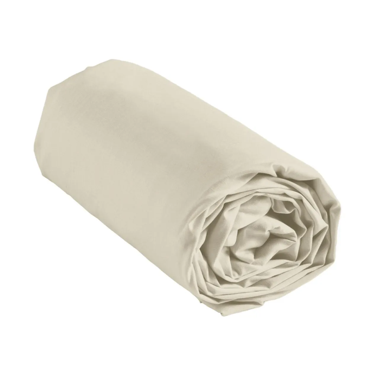douceur d'intu017drieur Drap housse coton lavé (160 x 200 cm) Linella Ivoire Discount