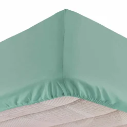 DOUCEUR D'INTERIEUR Drap housse coton lavé (140 x 190 cm) Linette Vert sauge Online