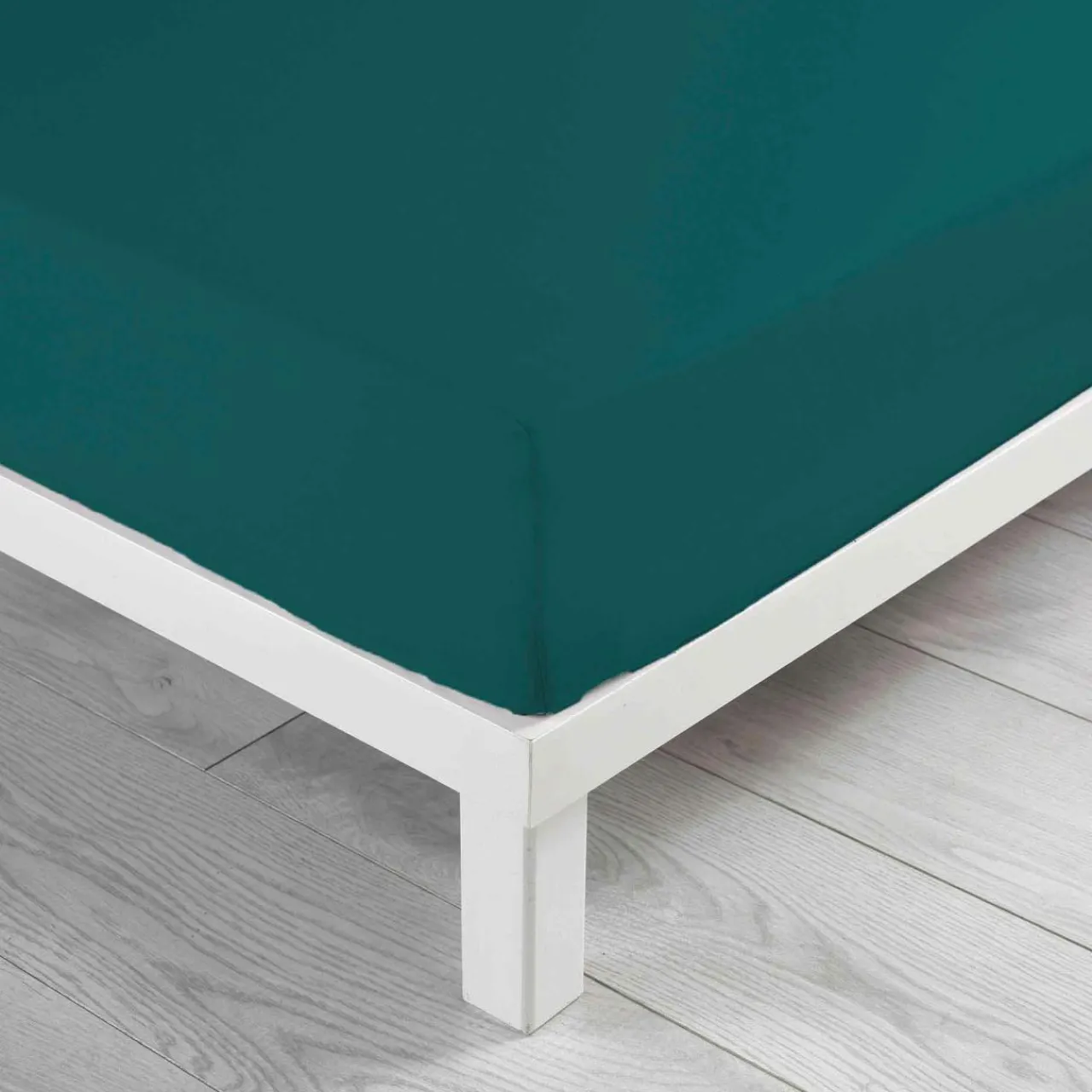 DOUCEUR D'INTERIEUR Drap housse coton lavé (140 x 190 cm) Linette Bleu pétrole Clearance