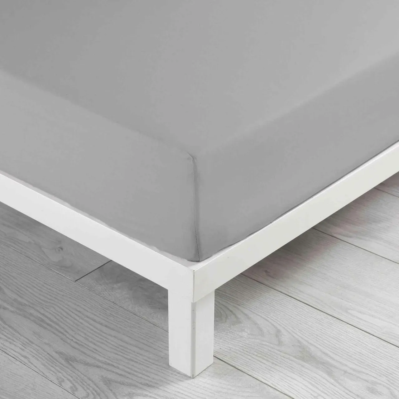 DOUCEUR D'INTERIEUR Drap housse coton lavé (160 x 200 cm) Linette Gris
