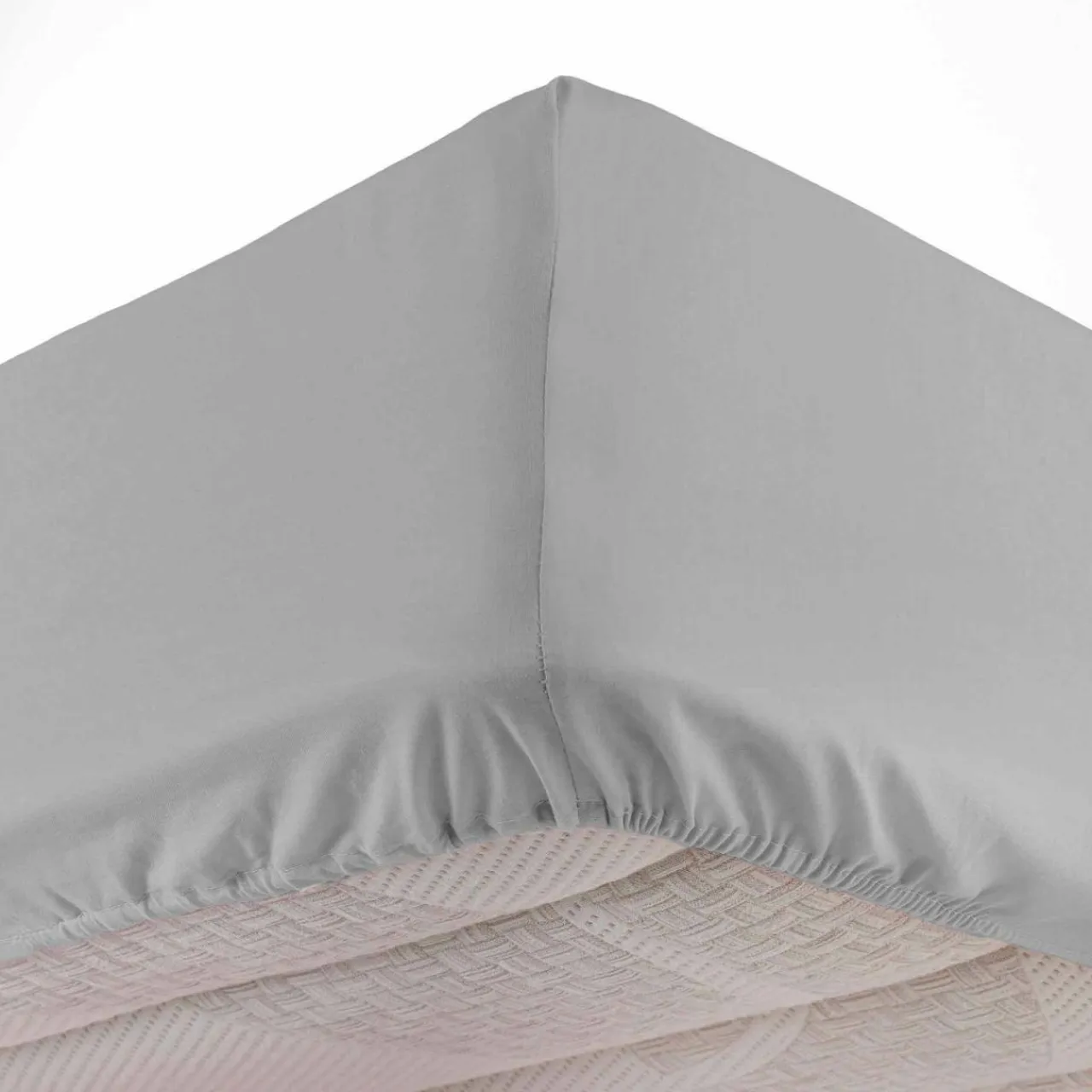 DOUCEUR D'INTERIEUR Drap housse coton lavé (160 x 200 cm) Linette Gris