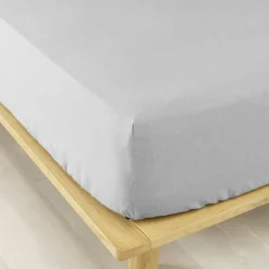 EMINZA Drap housse flanelle de coton (140 x 190 cm) Théa Gris clair Online
