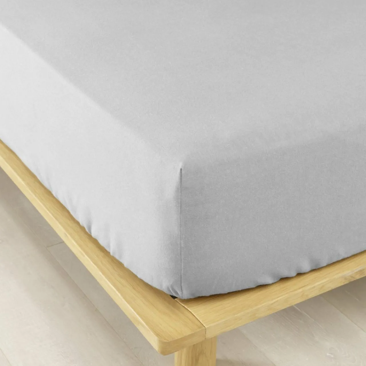 EMINZA Drap housse flanelle de coton (140 x 190 cm) Théa Gris clair Online