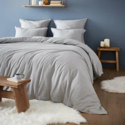 EMINZA Drap housse flanelle de coton (140 x 190 cm) Théa Gris clair Online