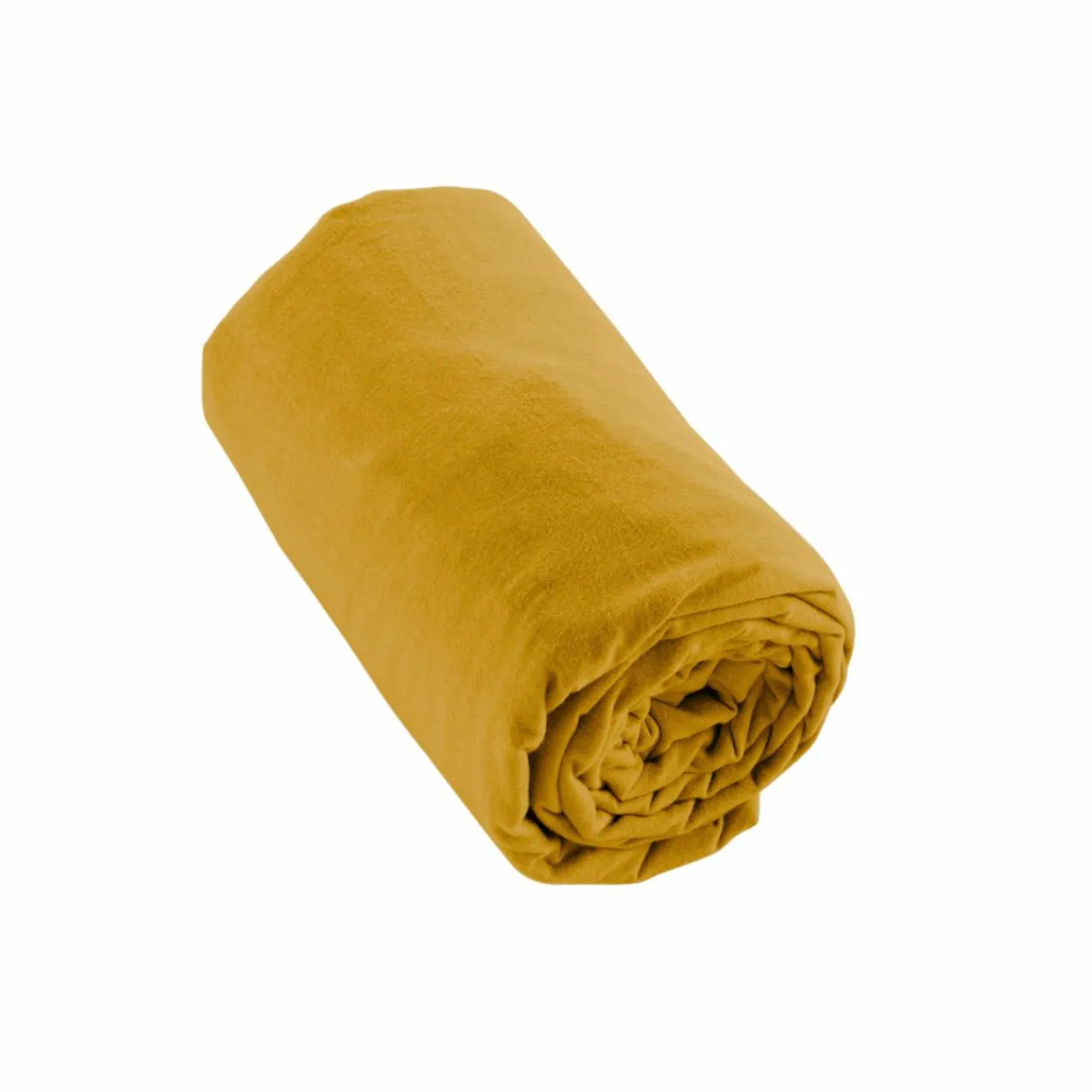 EMINZA Drap housse flanelle de coton (180 x 200 cm) Nina Jaune ocre Best