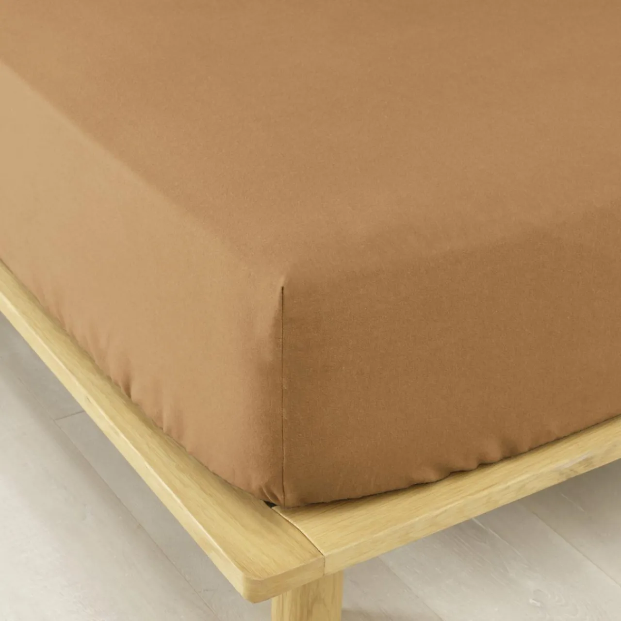 EMINZA Drap housse flanelle de coton (90 x 190 cm) Théa Camel Clearance
