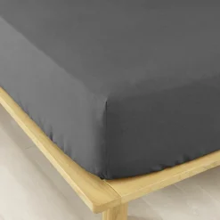 EMINZA Drap housse flanelle de coton (140 x 190 cm) Nina Gris Anthracite Outlet