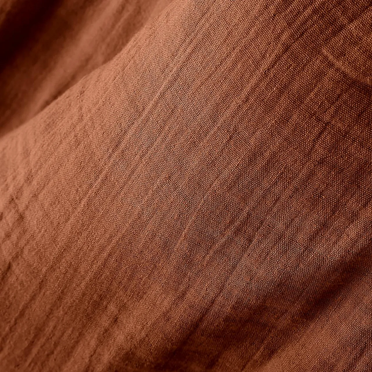 EMINZA Drap housse gaze de coton (200 x 200 cm) Gaïa Terracotta Hot