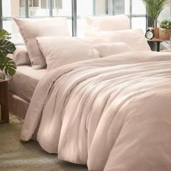 EMINZA Drap housse gaze de coton (140 x 200 cm) Gaïa Rose poudré Clearance