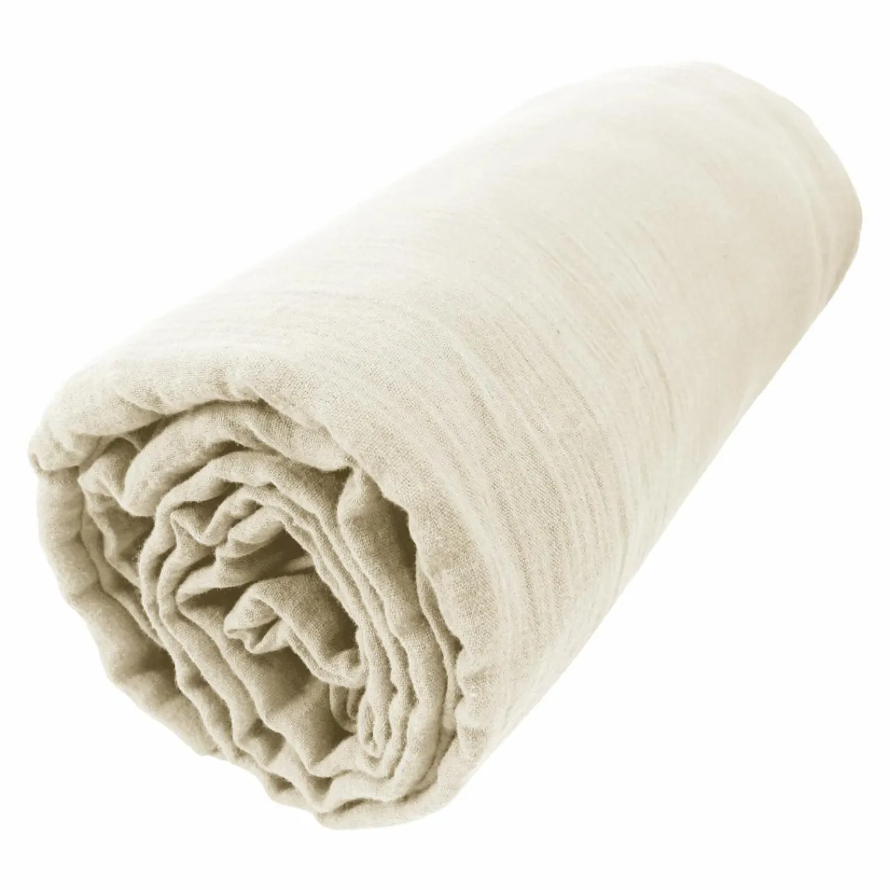 EMINZA Drap housse gaze de coton (140 x 190 cm) Gaïa pampa Beige Hot
