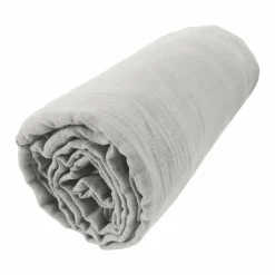 EMINZA Drap housse gaze de coton (140 x 200 cm) Gaïa Gris nuage Gris clair Online