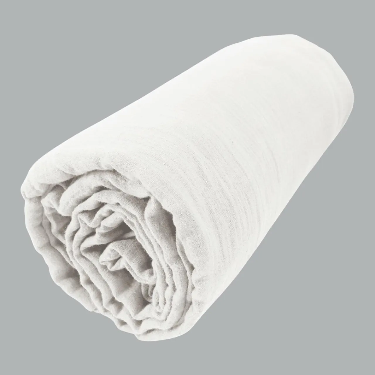 EMINZA Drap housse gaze de coton (140 x 200 cm) Gaïa chantilly Blanc Outlet
