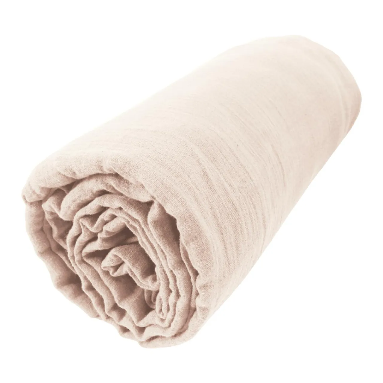 EMINZA Drap housse gaze de coton (180 x 200 cm) Gaïa Rose poudré Online