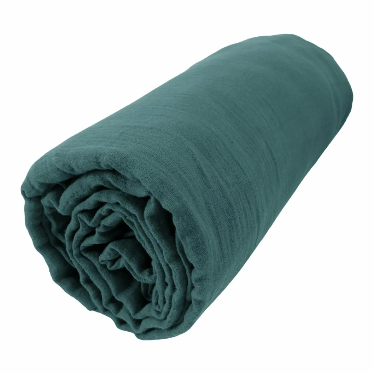 EMINZA Drap housse gaze de coton (90 x 190 cm) Gaïa Bleu canard Hot