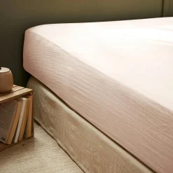 EMINZA Drap housse gaze de coton (90 x 200 cm) Gaïa Rose poudré Clearance