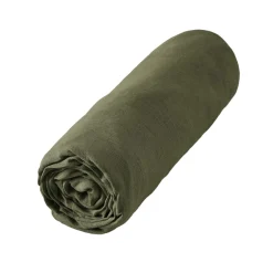 EMINZA Drap housse lin lavé (180 x 200 cm) Louise Vert romarin Discount